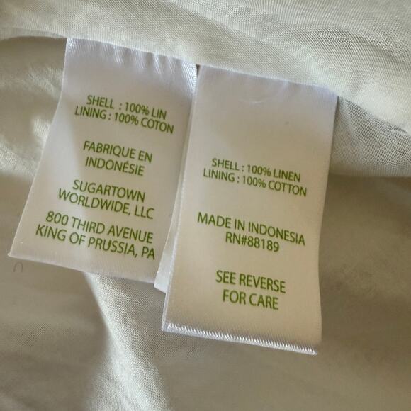 LILLY PULITZER | Iralee White Linen Wrap Tiered Skirt Puff Sleeve Dress | Size 8 - Picture 9 of 9